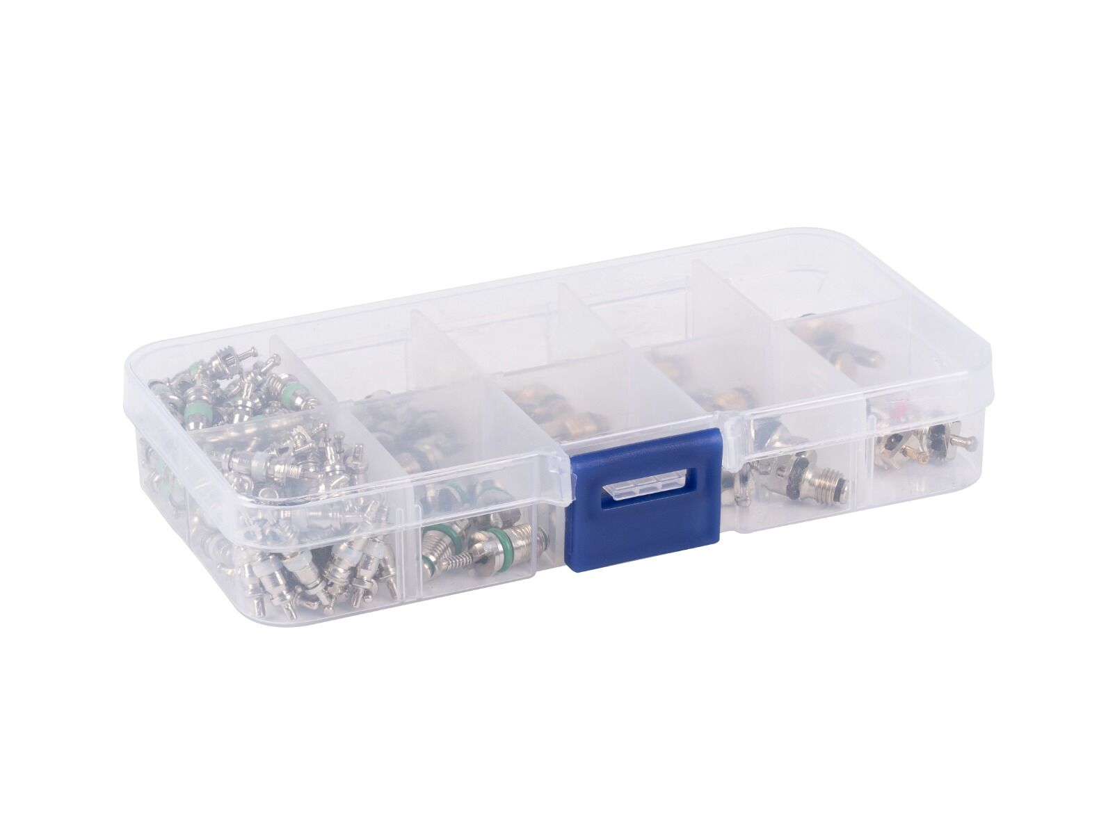 Kit di valvole per aria condizionata, inclusi i nuclei delle valvole per sistemi di refrigerazione per aria condizionata, 100 pezzi, kit utensili per valvole di scarico per valvole di refrigerazione, per auto