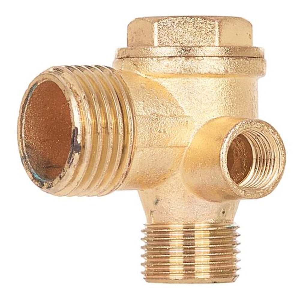 Valvola di non ritorno/di ritegno per compressore d'aria, filettatura esterna a 3 vie, in ottone 90 gradi,Geko