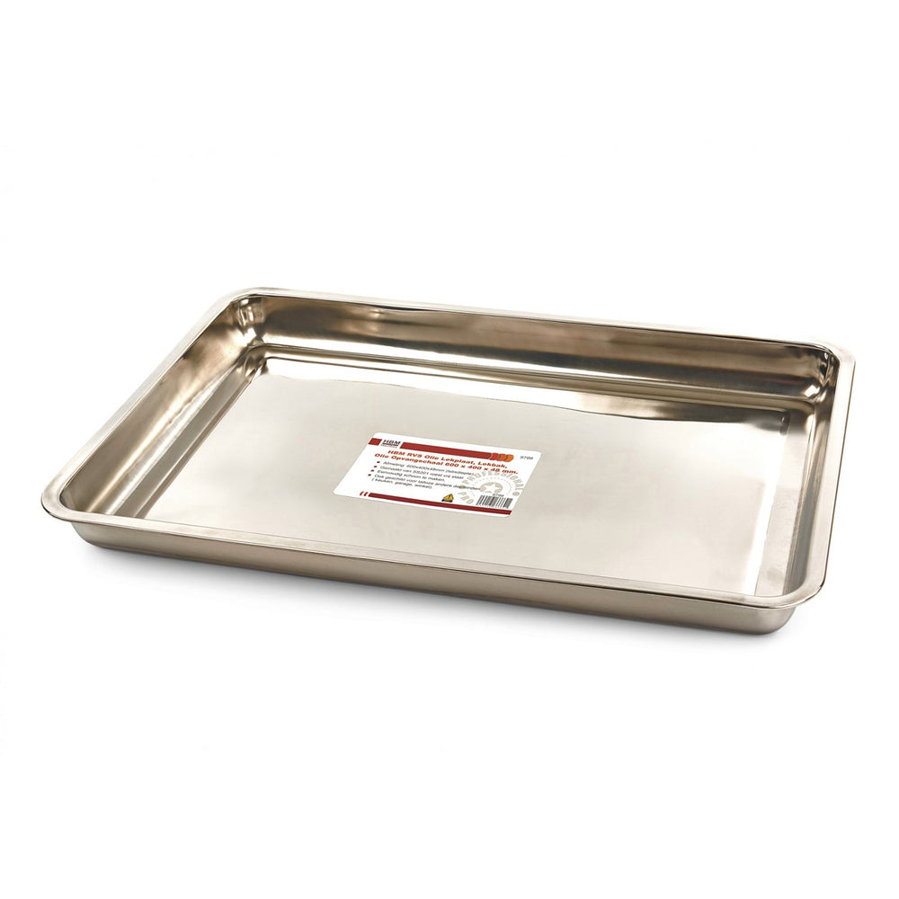 Vaschetta rettangolare per raccolta olio e altri liquidi professionale, cambio auto, recupero e multiuso, per officina e garage, 600 × 400 × 48 mm