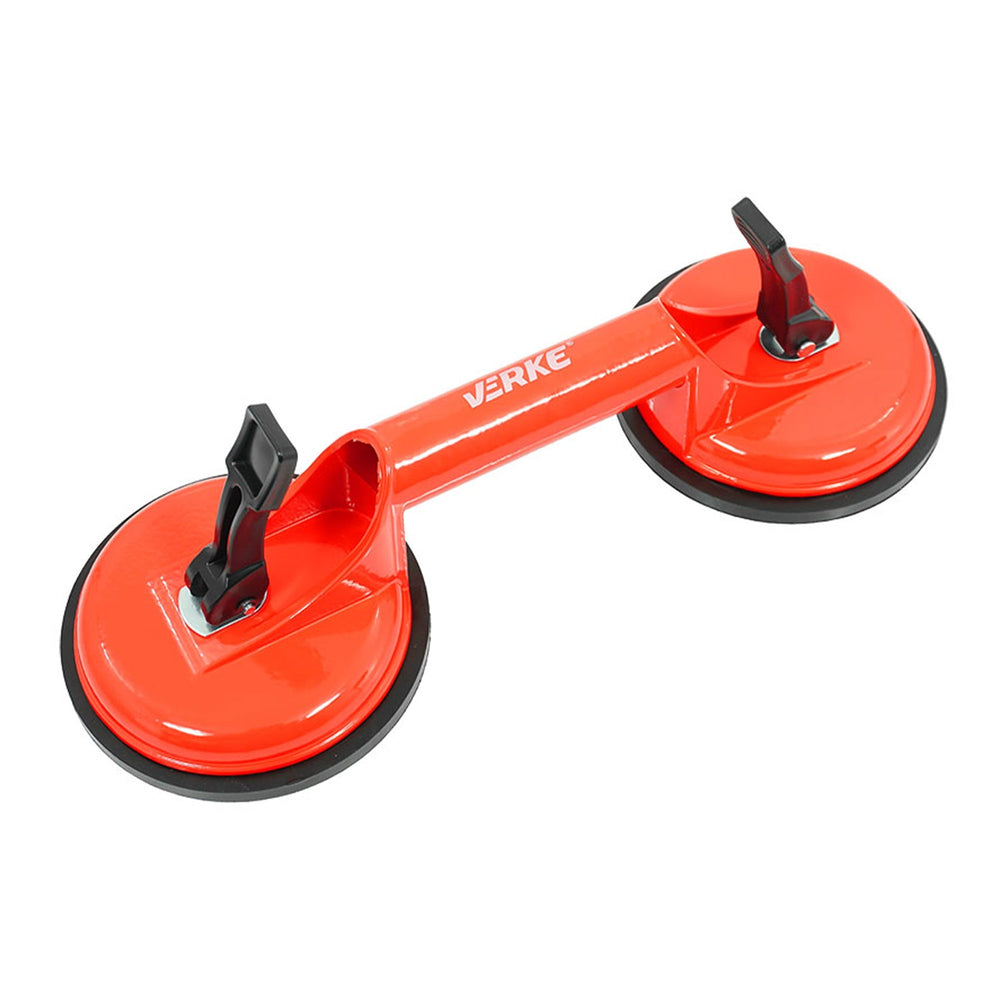 Ventosa doppia manuale verticale per vetro, capacità 70 kg,diametro 115 mm