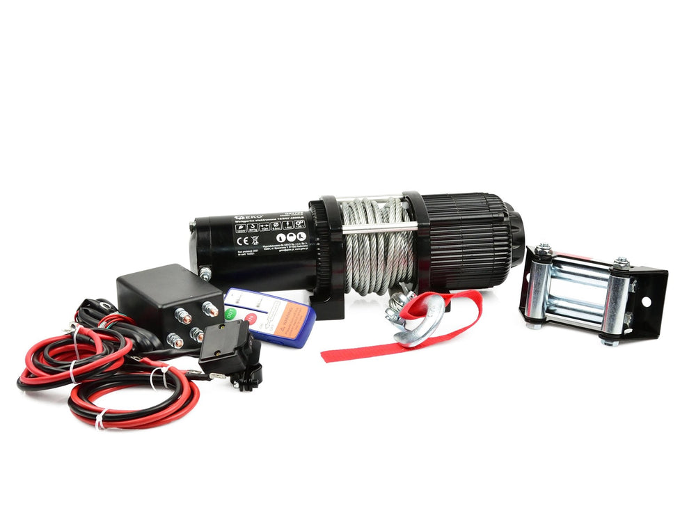 Verricello elettrico, 12 v, portata massima 4500 lb / 2041 kg, ideale per traino di veicoli, barche e attrezzature, con telecomando wireless senza fili