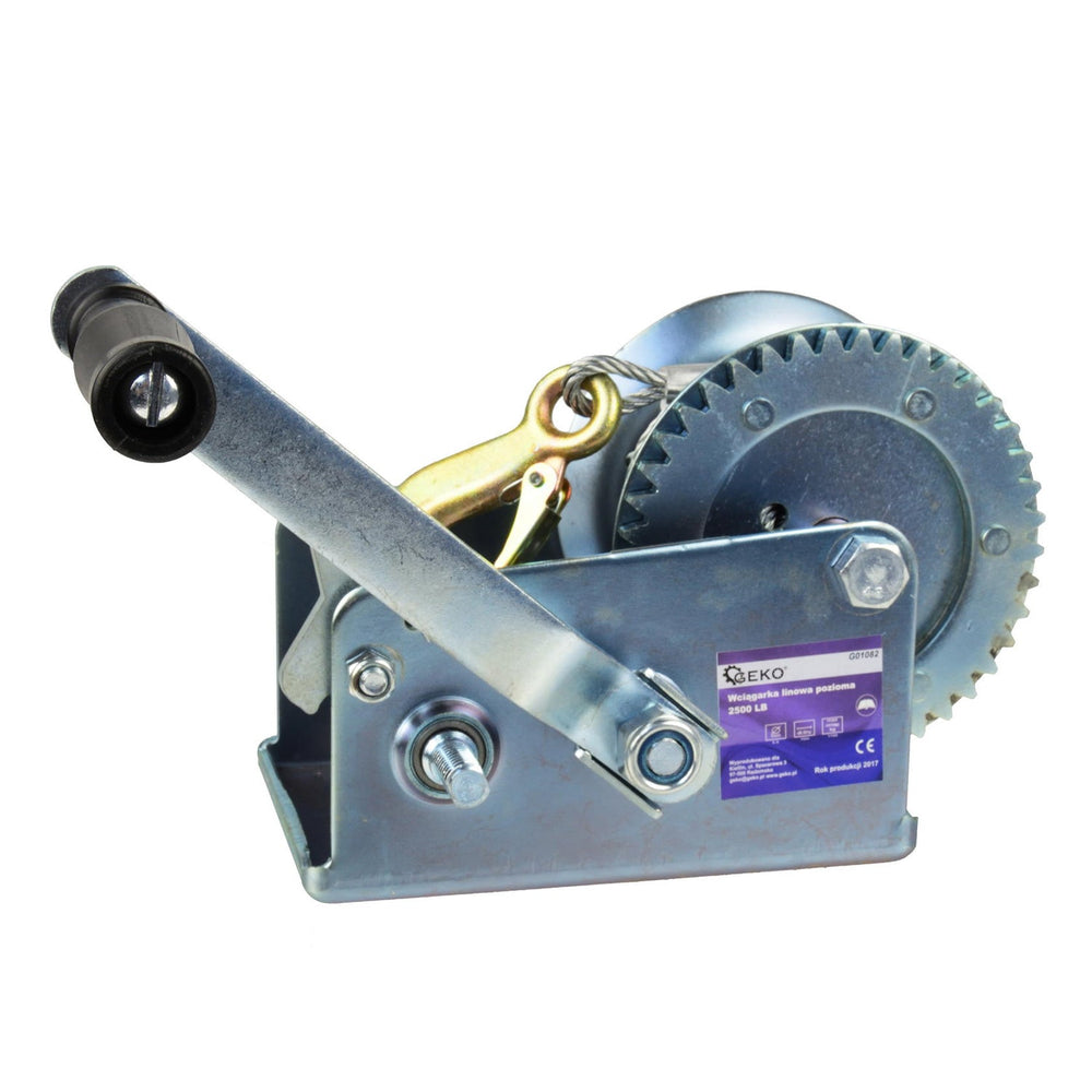 Verricello manuale, portata massima 1150 kg, cavo in acciaio da 10 m, ideale per traino auto
