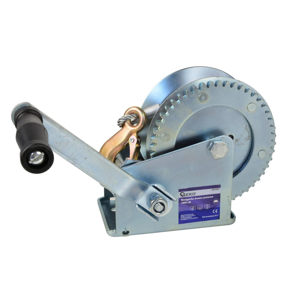 Verricello manuale, portata massima 1800 lb / 850 kg, cavo in acciaio da 10 m, ideale per traino auto Geko