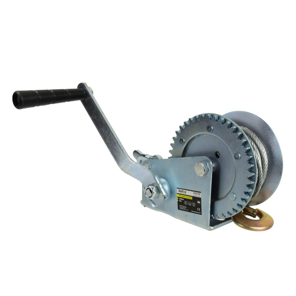 Verricello manuale, portata massima 545 kg, cavo in acciaio da 10 m, ideale per traino auto Keltin