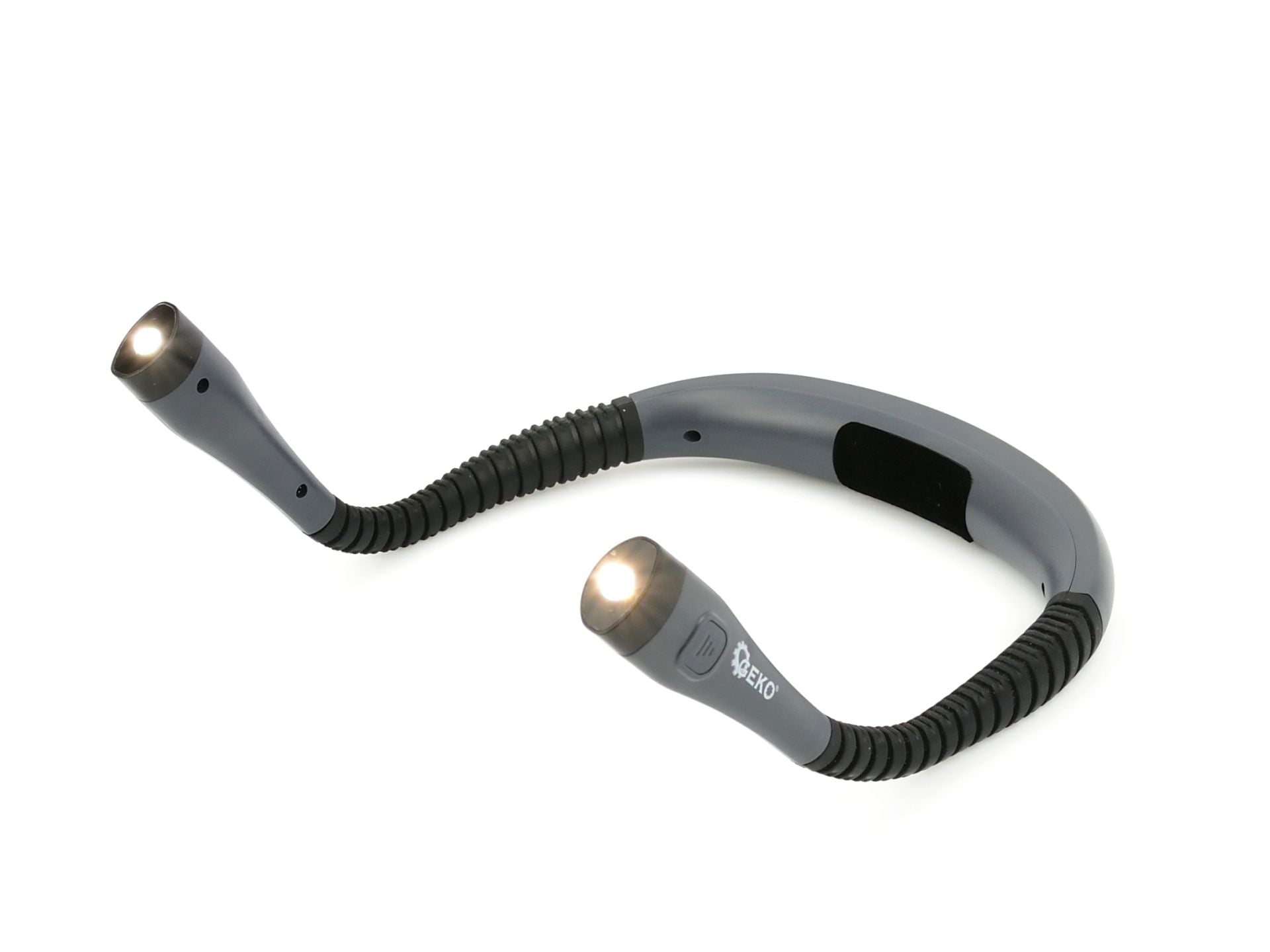 Lampada da lettura a collo, lampada da lettura a LED ricaricabile, flessibile e dimmerabile, doppia testa, torcia da ispezione da collo, nero
