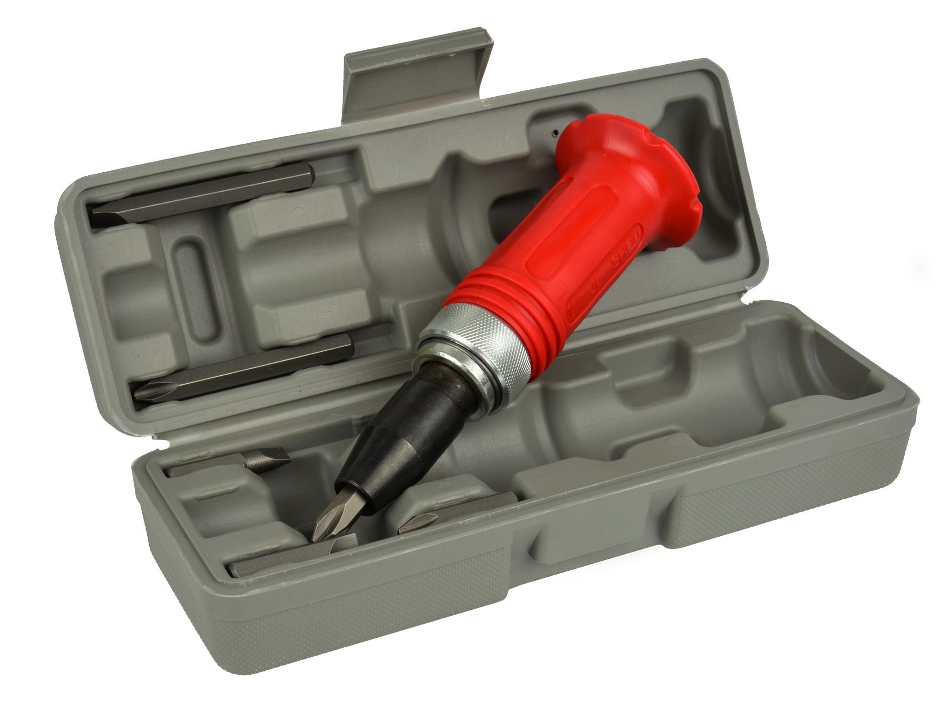Set di cacciavite professionale a percussione-avvitatore ad impulsi con 6 inserti-punte, cacciavite ad impulsi kit giravite a percussione impugnatura a mano impugnatura per impieghi gravosi, attacco 1/2"