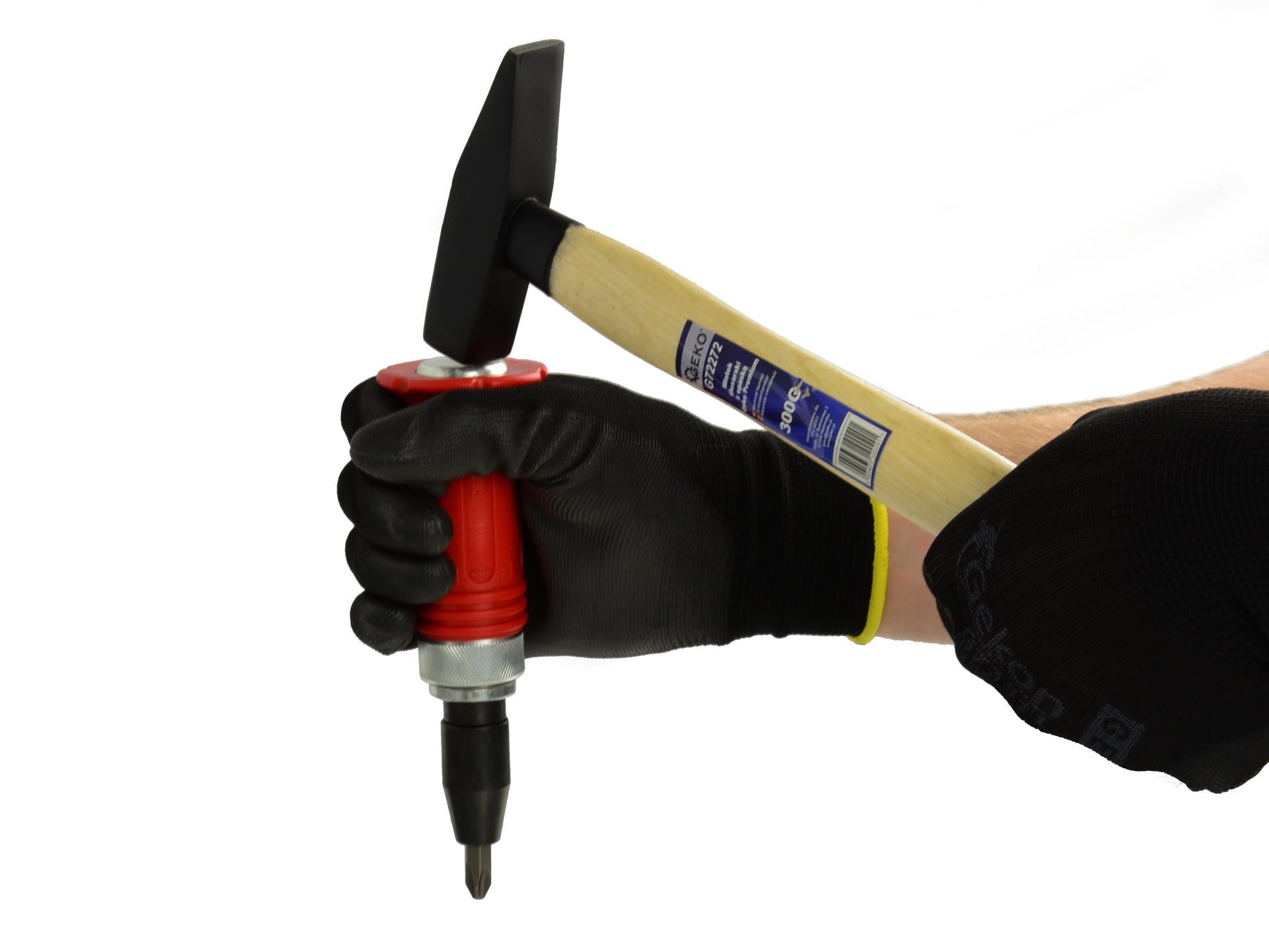 Set di cacciavite professionale a percussione-avvitatore ad impulsi con 6 inserti-punte, cacciavite ad impulsi kit giravite a percussione impugnatura a mano impugnatura per impieghi gravosi, attacco 1/2"