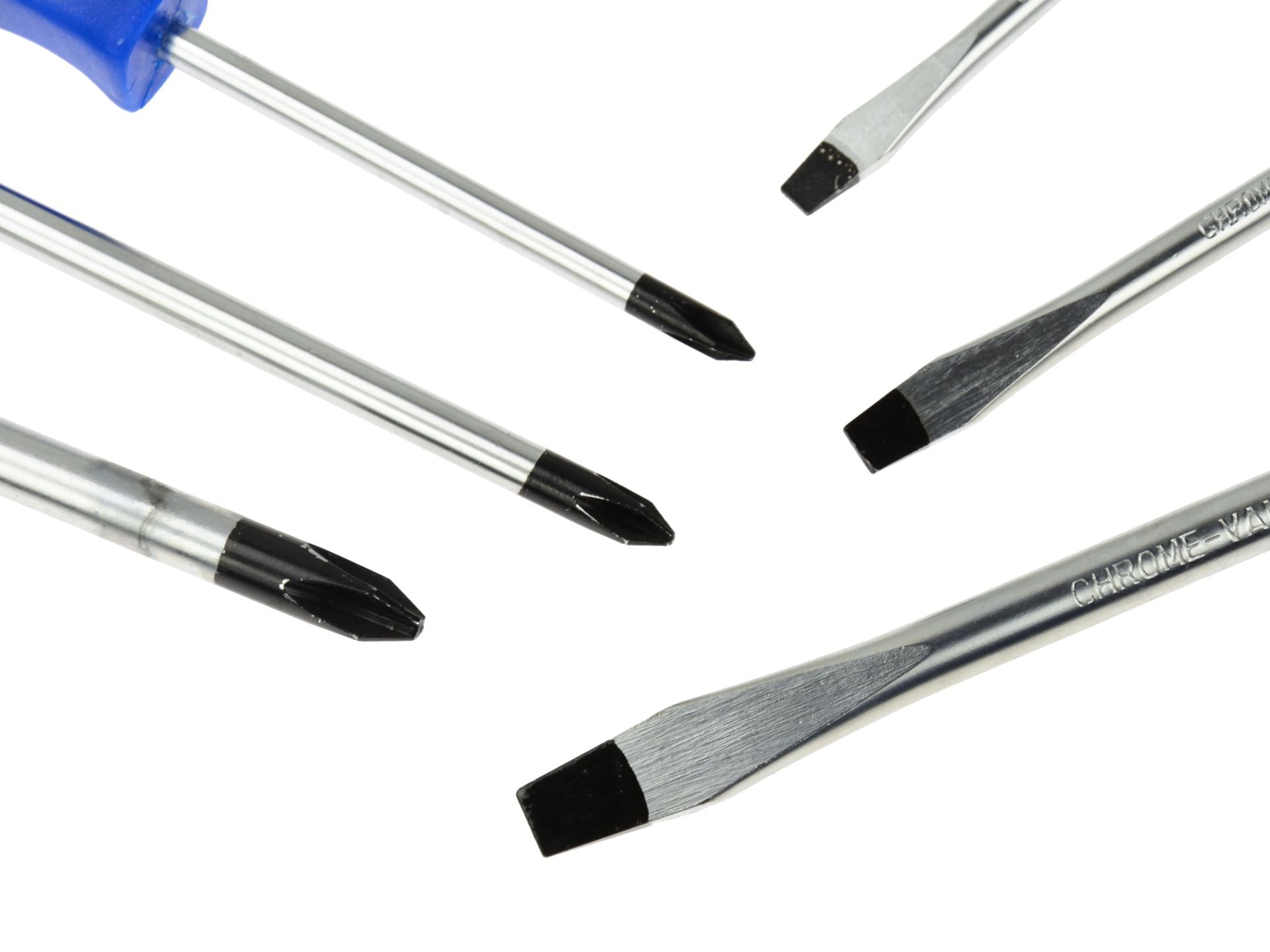 Set cacciaviti professionali - 6 pezzi con comoda impugnatura, teste piatte - giraviti di precisione, in acciaio Cr-V