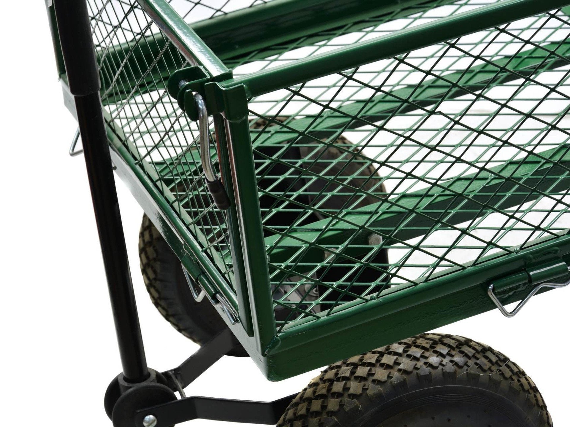 Carrello da trasporto a mano con sponde ribaltabili max 350 kg, per giardino campagna, verde