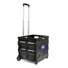 Carrello pieghevole, trolley porta oggetti con 2 ruote richiudibile per trasporto con manico telescopico in alluminio, capacità 35 kg Geko