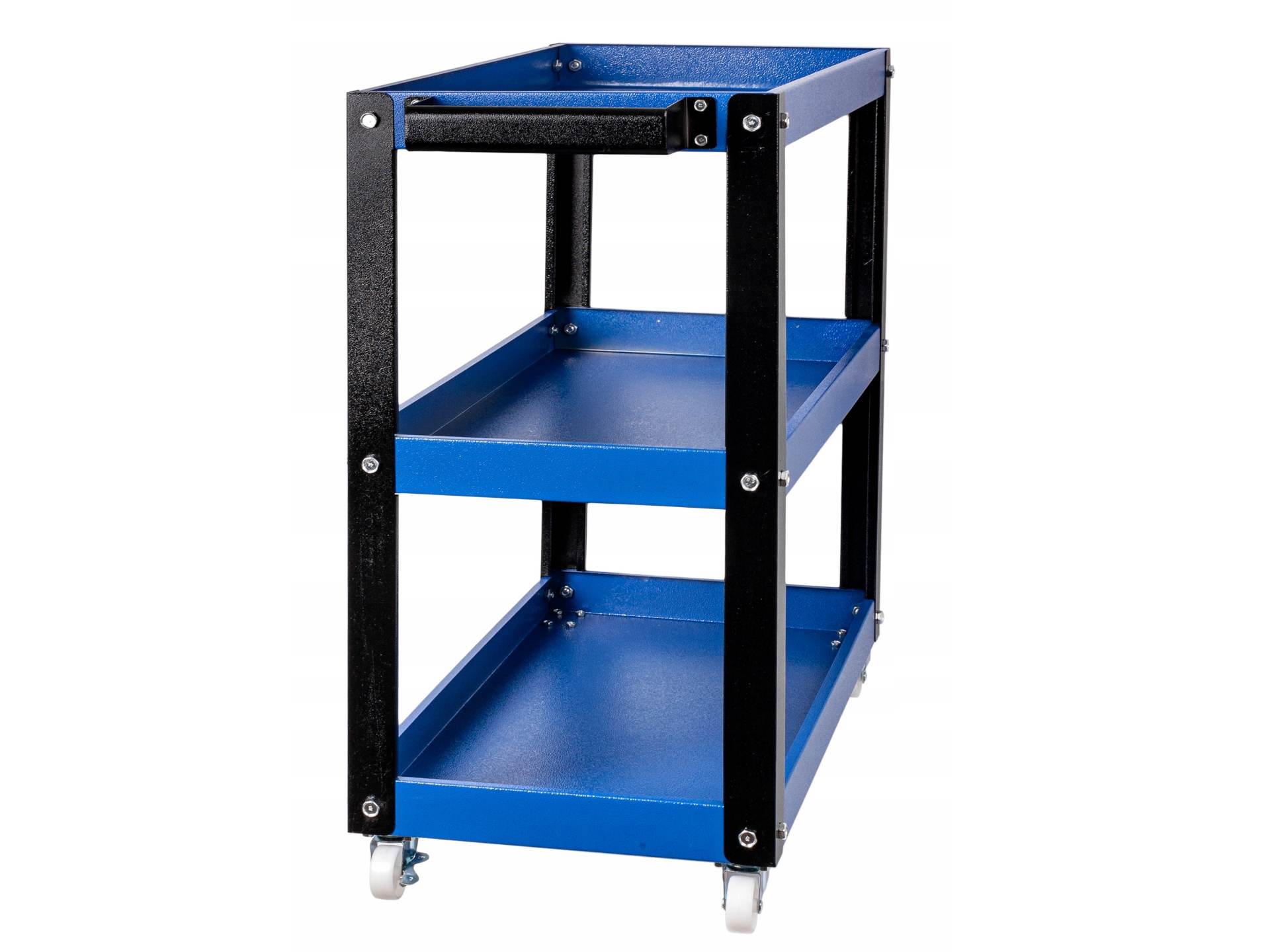 Carrello metallico da officina con 3 ripiani, portautensili, carrello mobile con ruote girevoli dotate di freno per officina, garage e fai da te Geko