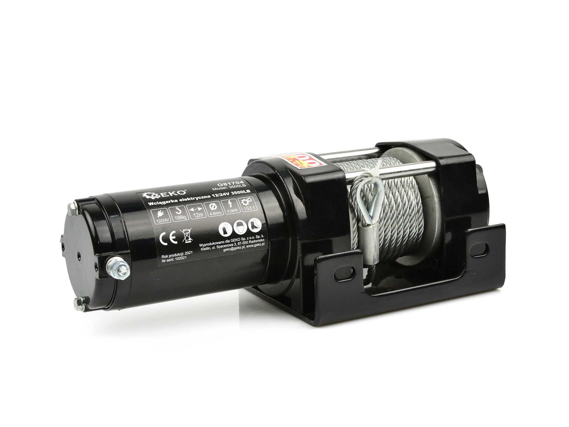 Verricello, portata massima 3500 lb / 1588 kg, ideale per traino di veicoli, barche e attrezzature, con telecomando wireless senza fili, 12 V
