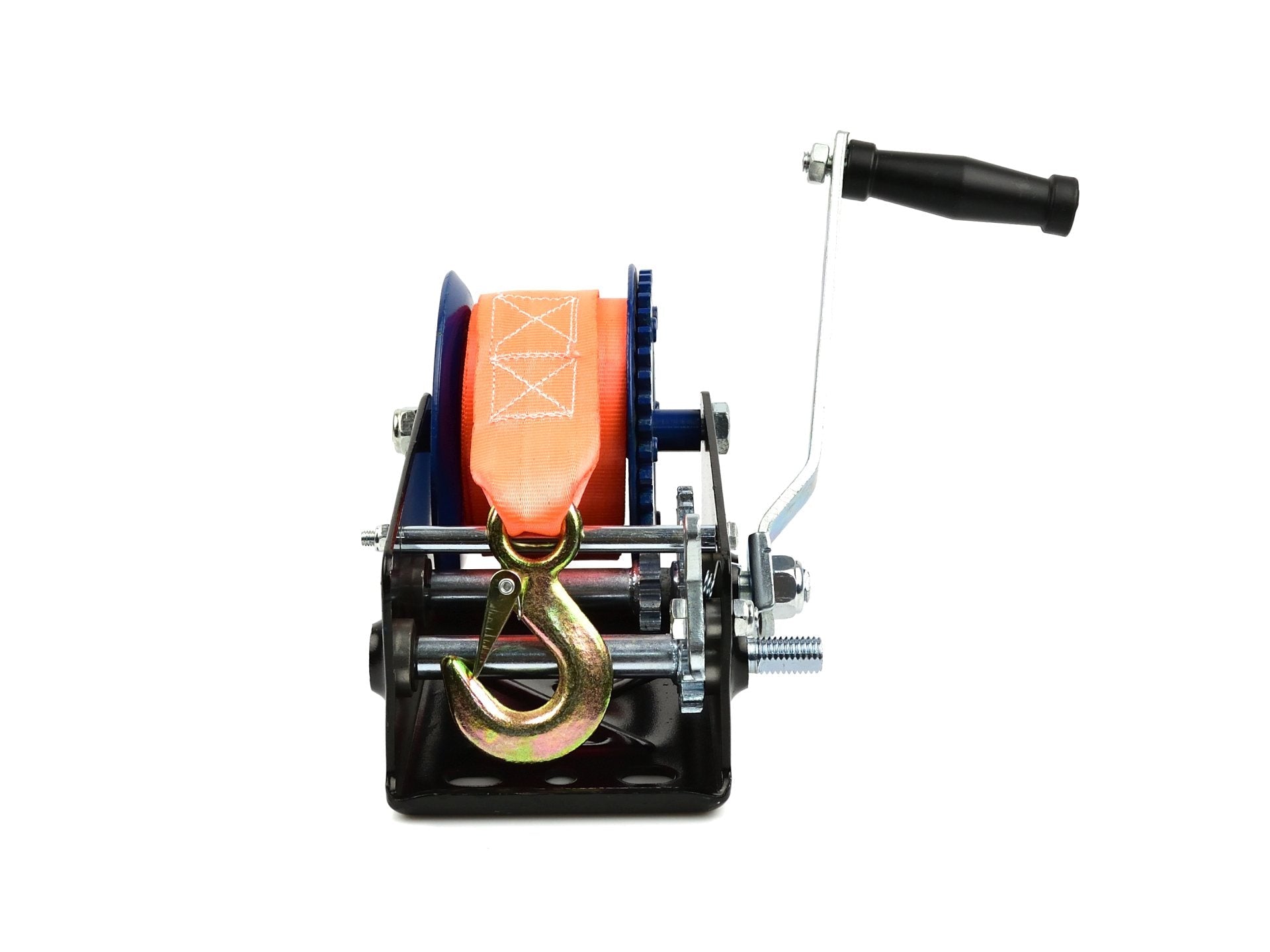 Verricello manuale con cinghia da 10m, verricello resistente per rimorchi auto, camion e recupero di emergenze, verricello manuale a cinghia, portata 1133 kg