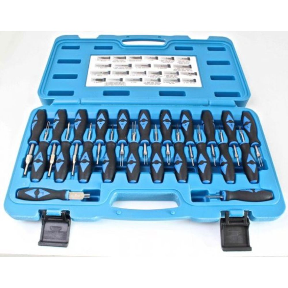 Strumenti di rimozione terminale, pins rimozione per auto elettrico connettore a crimpare, connettore per terminale elettrico rimuovi kit per auto, kit di strumenti per estrazione terminali, per cablaggio elettrico auto, 23 pezzi