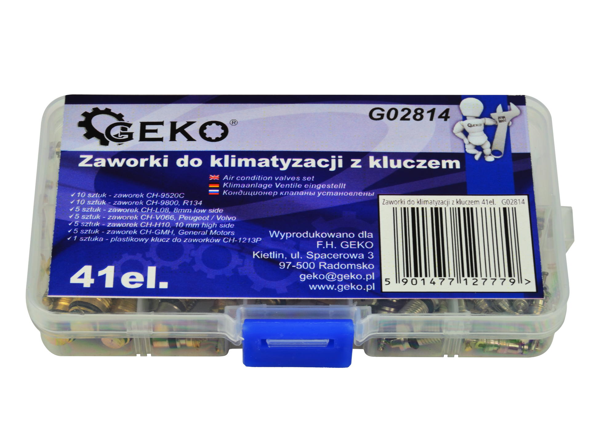 Kit di valvole per aria condizionata, inclusi i nuclei delle valvole per sistemi di refrigerazione per aria condizionata, 41 pezzi, kit utensili per valvole di scarico per valvole di refrigerazione, per auto