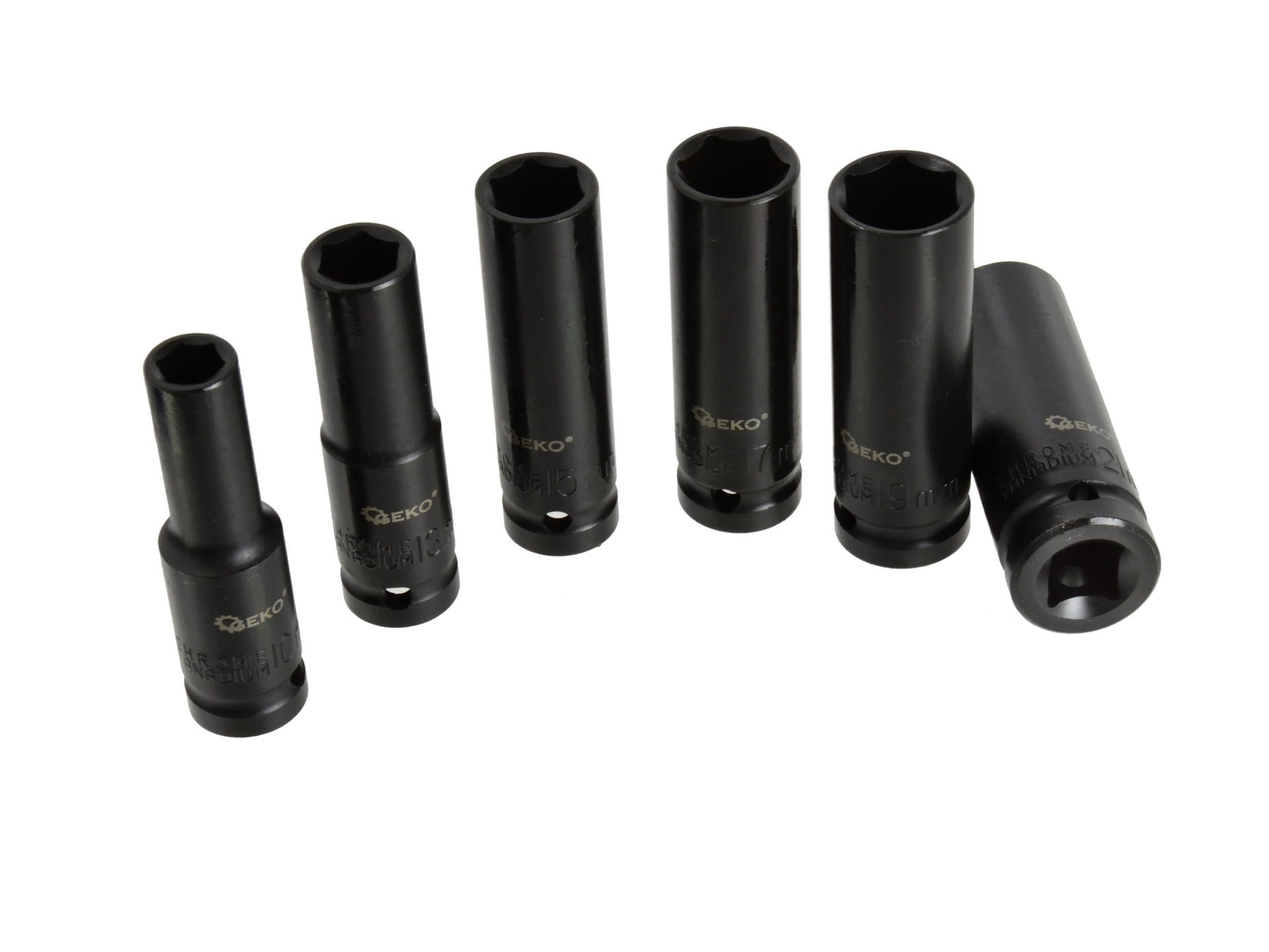 Set di 6 chiavi a bussola lunghe 1/2", set bussole 10-21mm, bussole a impulsi, chiavi a bussola a impatto per riparazioni auto cambio gomme