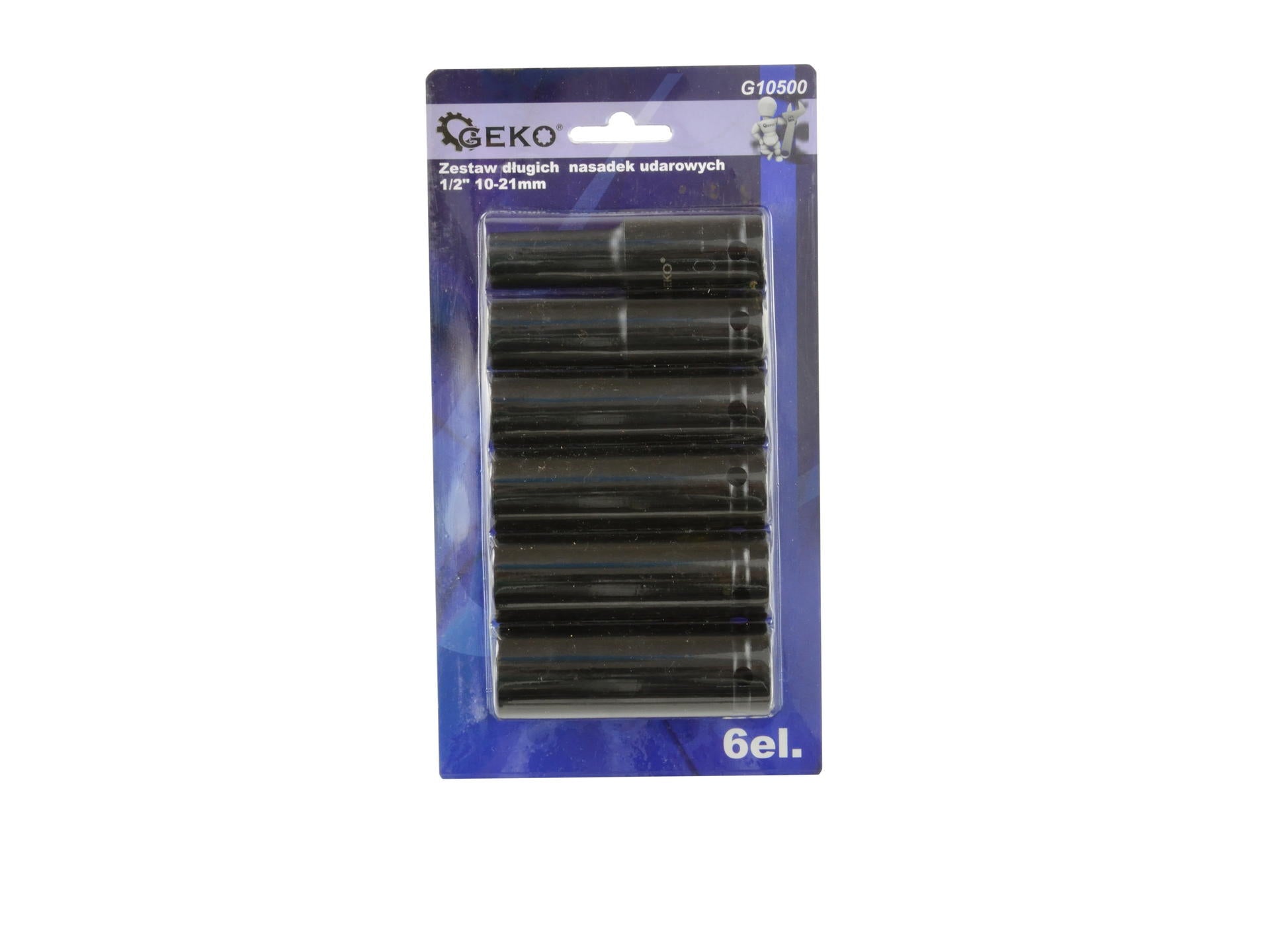 Set di 6 chiavi a bussola lunghe 1/2", set bussole 10-21mm, bussole a impulsi, chiavi a bussola a impatto per riparazioni auto cambio gomme