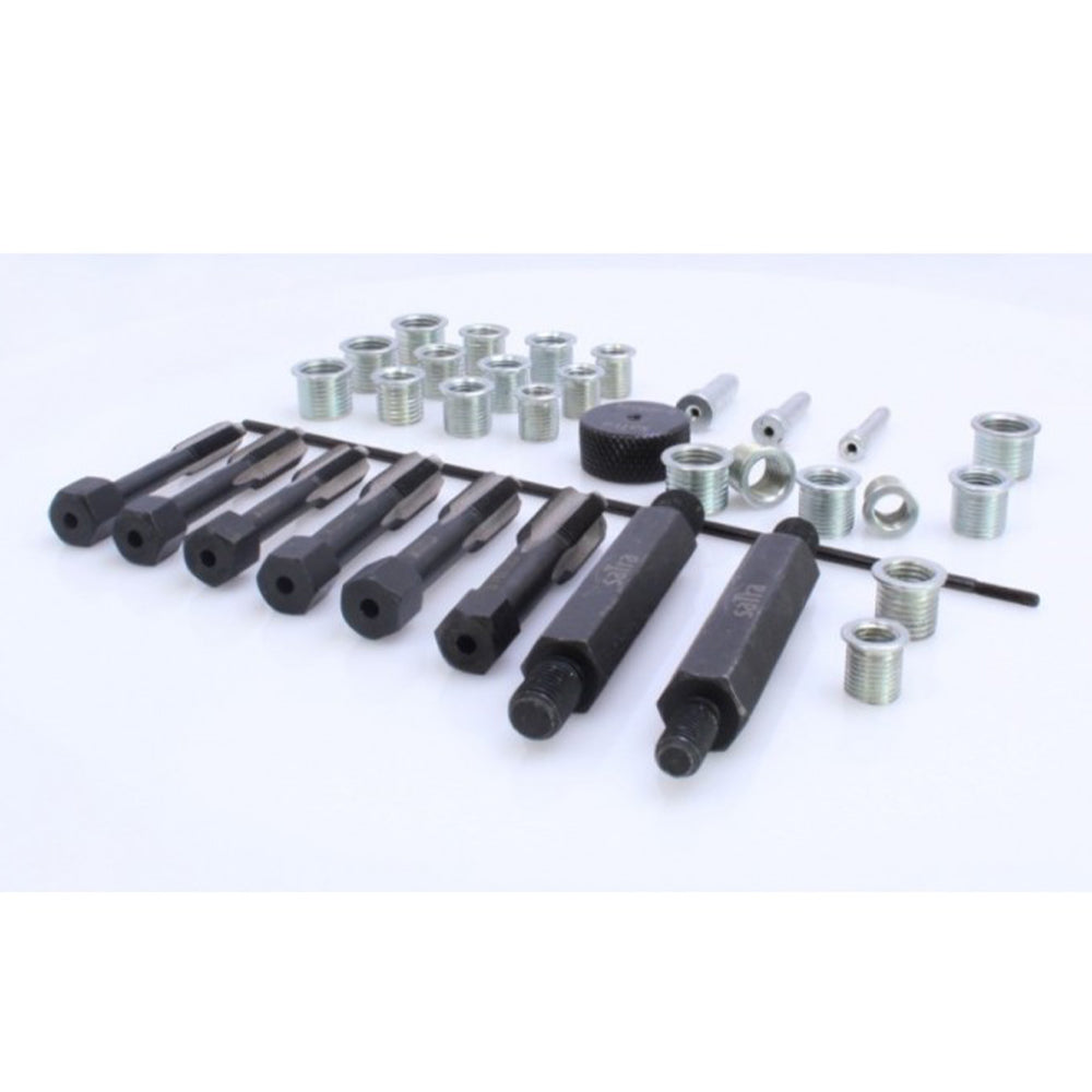 Kit di riparazione per filetti candelette, M8, M10, M12, M14, 33 pz., kit ripristino filetti candele