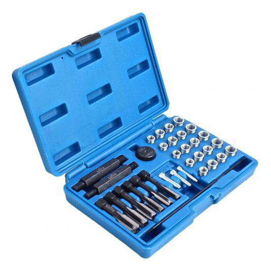 Kit di riparazione per filetti candelette, M8, M10, M12, M14, 33 pz., kit ripristino filetti candele