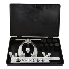 Flangiatubo cono eccentrico, cartellatrice tubi, bordatubi, kit utensili bordatura, svasatura di tubi freno e tubi, 9 pezzi Geko