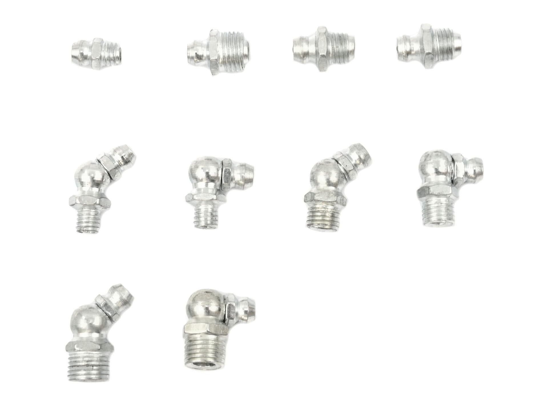 Set di ingrassatori grasso raccordo assortimento M6 M8 M10, 110 pezzi in dritto e angolato 45° 90°, kit ingrassatori per manutenzione meccanica, Geko