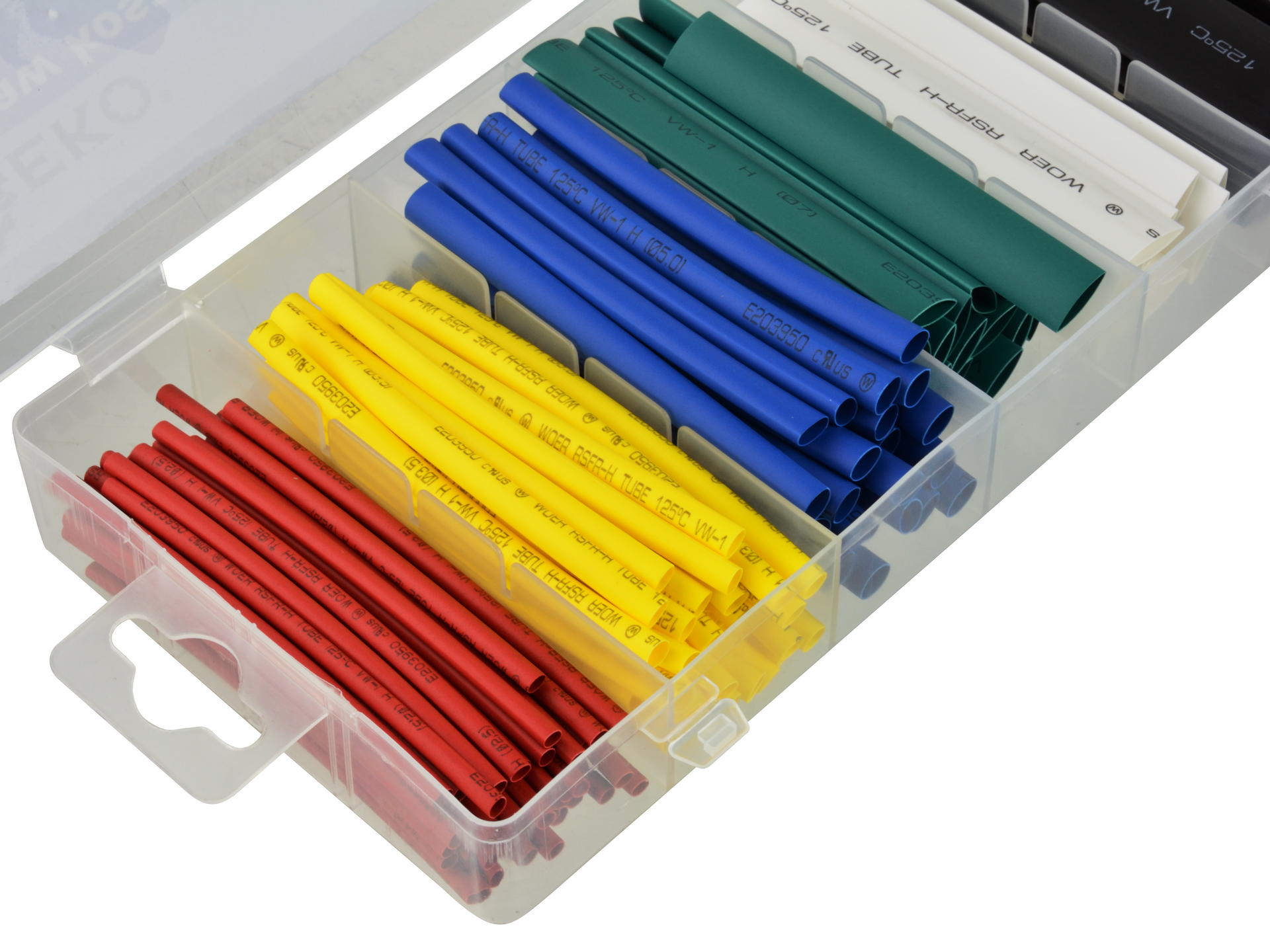 Set di guaina termorestringente 128 pezzi, tubi termoretraibili, impermeabili, nero, blu, rosso, giallo, verde, bianco 2,5-13 mm, per cavi di isolamento, kit di tubi termorestringenti, assortimento di manicotti per avvolgimento di cavi isolanti elettrici