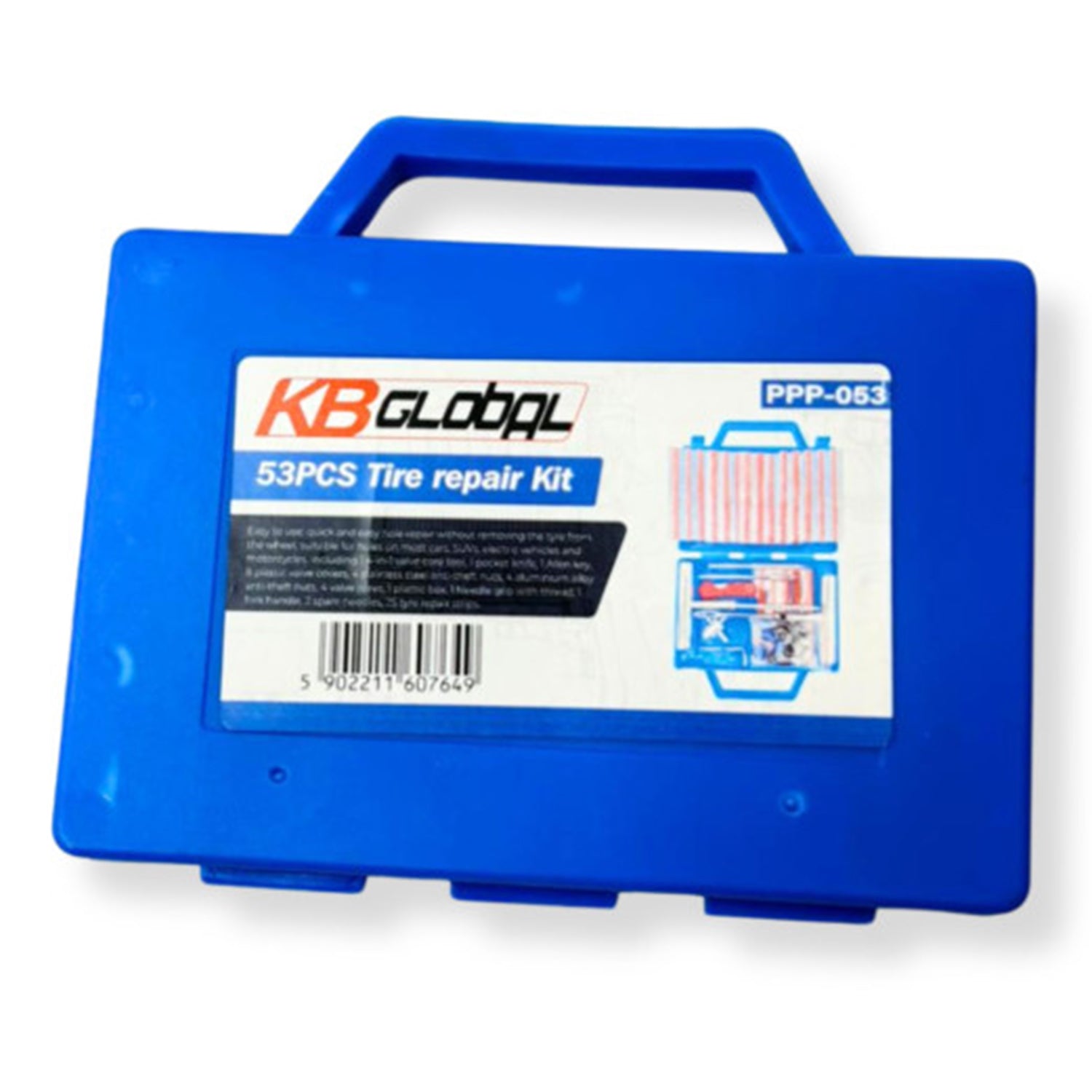 Kit riparazione pneumatici auto - kit foratura moto tubeless - emergenza per ripara gomme auto - kit riparazione gomme, strisce di riparazione, 53 pezzi