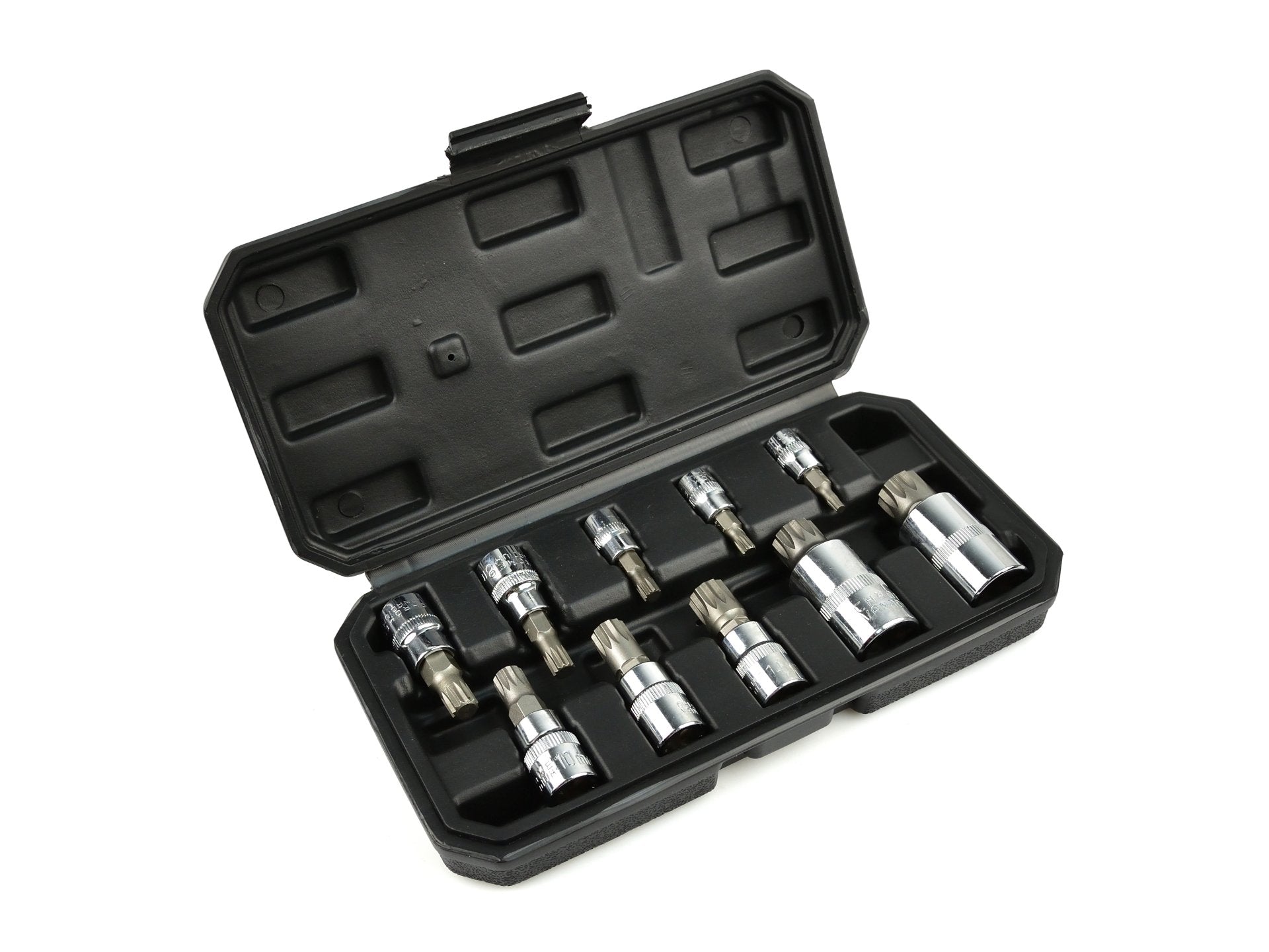 Set di 10 chiavi a bussola XZN Spline, tipo M, M4-M18 per 1/2", 1/4", set di punte a doppia scanalatura, 10 pezzi