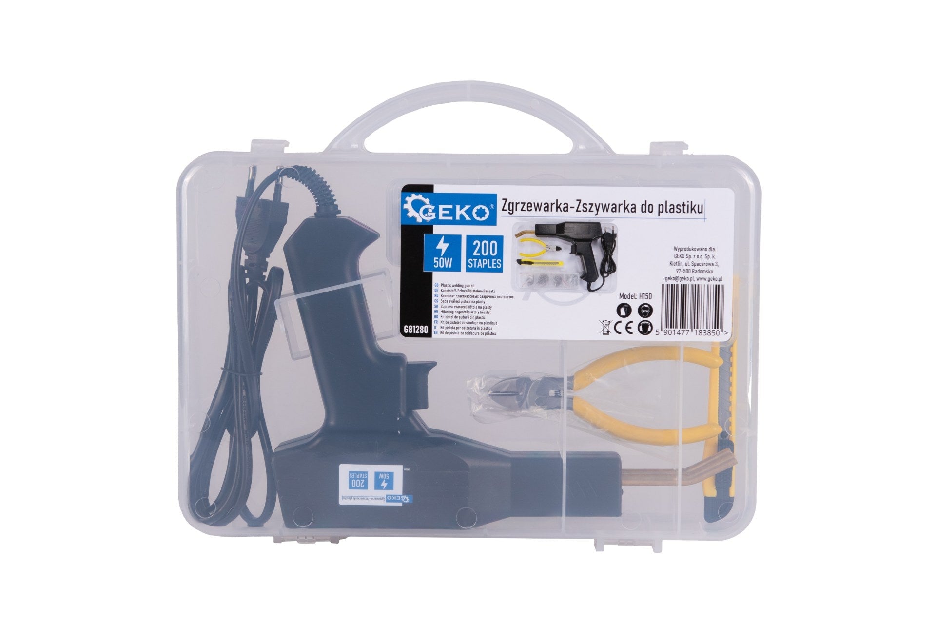 Pistola per saldatura e riparazione plastica 50 w, set saldatrice con 200 pezzi