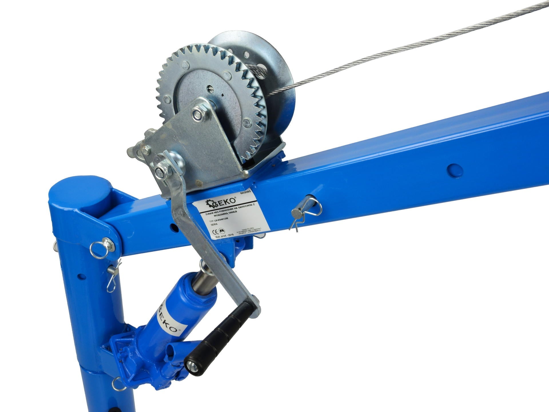 Gruetta per pick up idraulica con verricello max 450 kg, girevole a 360°, gru di sollevamento, piede massiccio per montaggio a terra, da 35 a 1330 mm, lunghezza del braccio da 78 a 130 cm (bloccabile in 4 lunghezze)